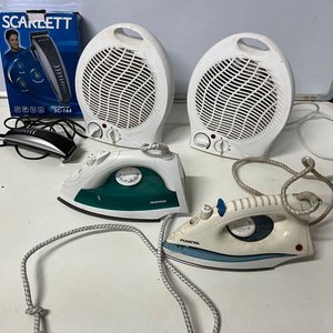 Lote de 2 Planchas, 2 Caloventiladores y Cortapelo Scarlett - imagen 7