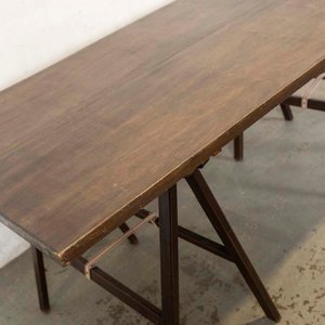 Mesa Plegable de Madera con Caballetes - imagen 2