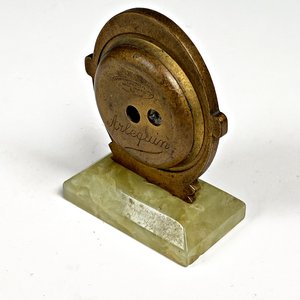 Caja y Reloj de Sobremesa de Bronce y Esmalte Estilo Art Decó - imagen 3