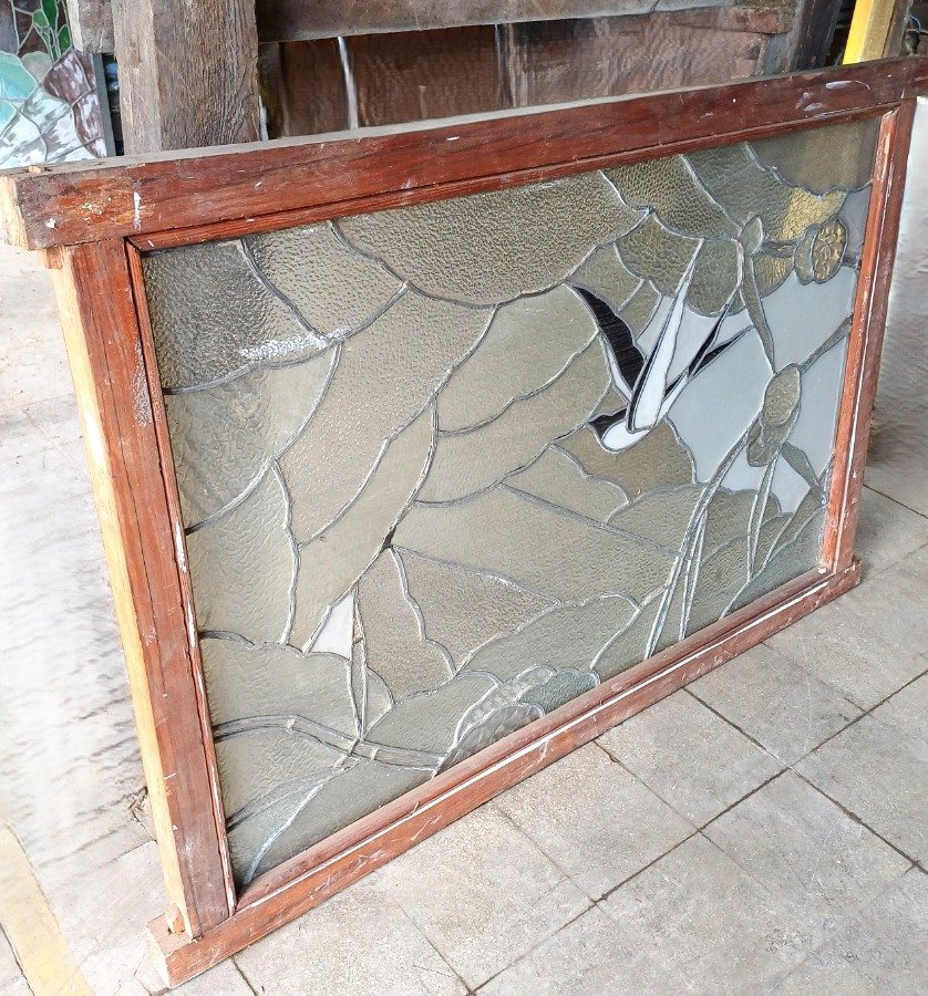 Vitraux Art Deco con marco de madera - imagen 4