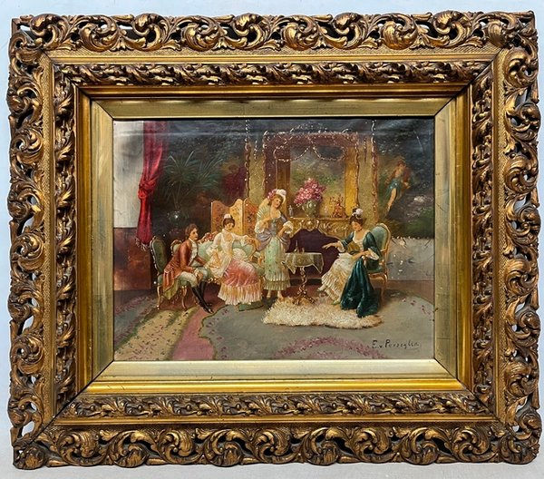 Lote anterior: Pintura de Franz Von Persoglia - Escena interior