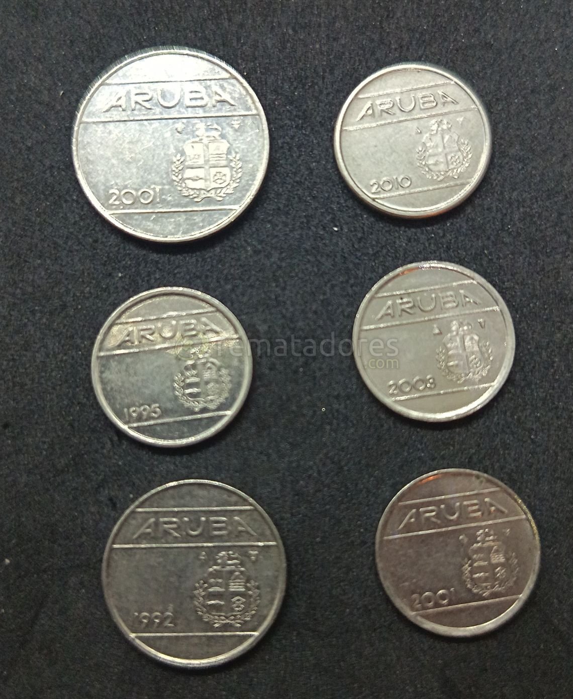 Lote de 6 Monedas de Aruba