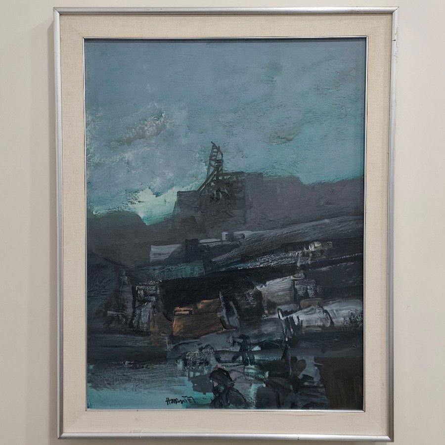 Pintura "Higo Nantes" Acrílico sobre Fibra con Marco Plateado