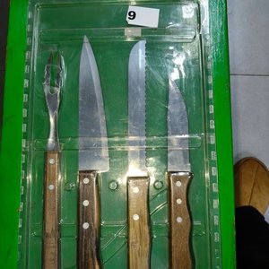 Juego de Asador con Cubiertos de Acero Inoxidable y Mangos de Madera - imagen 2