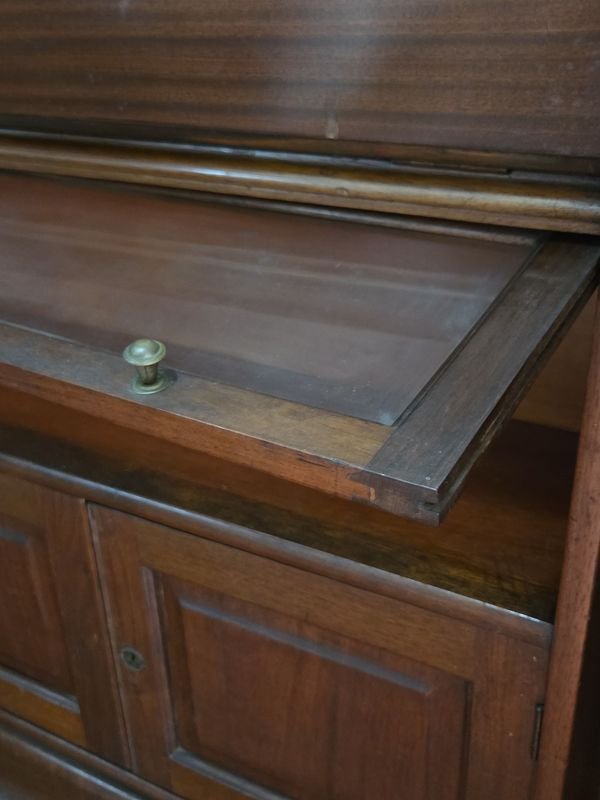Biblioteca Americana tipo Thompson con secretaire y Globo Wernicke principios de siglo XIX - imagen 10