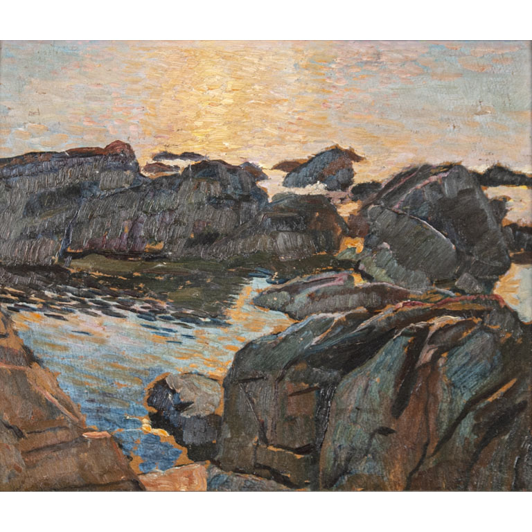 Lote anterior: Pintura impresionista de Manuel Rosé: Atardecer en Las Flores