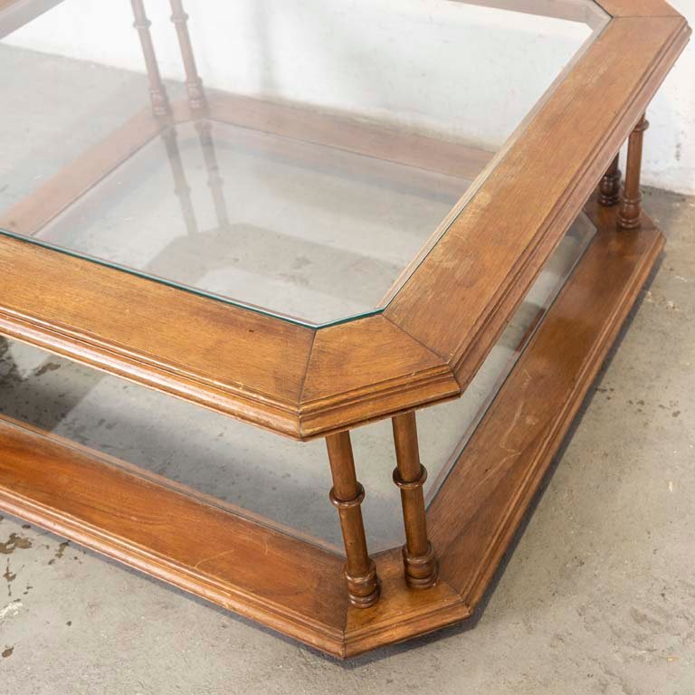 Mesa de living con tapa y estante de vidrio - imagen 2