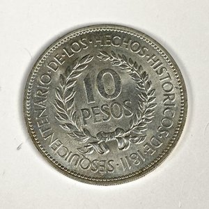 Lote siguiente: Moneda de Plata "El Gaucho" 10 Pesos Uruguayos 1961