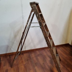 Escalera de pintor plegable de madera de pino con 6 peldaños - imagen 4