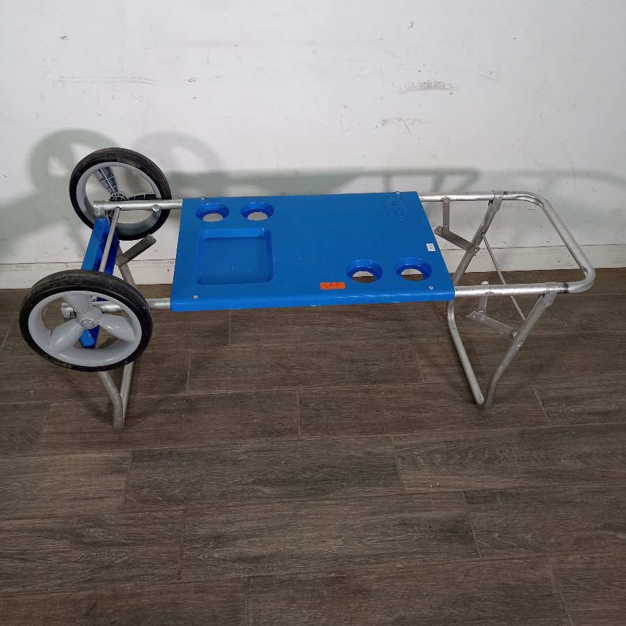 Carro de Playa Plegable de Aluminio Azul con Bisagra Rota