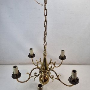 Araña Colgante Clásica de 5 Luces en Metal Dorado - imagen 2