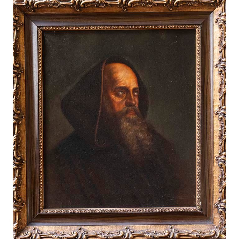 Óleo "Monje" de Mercedez Stewart - 39 x 34 cm
