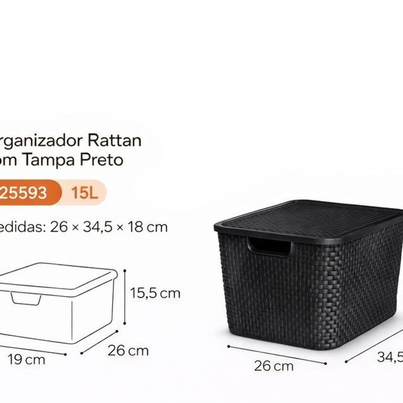 Lote siguiente: Caja Rattan 15 lts - Accesorios para Hogar