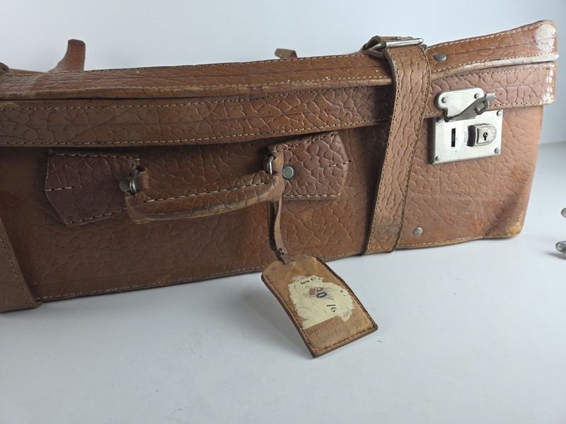 Antigua valija en cuero legítimo para viajar - imagen 4