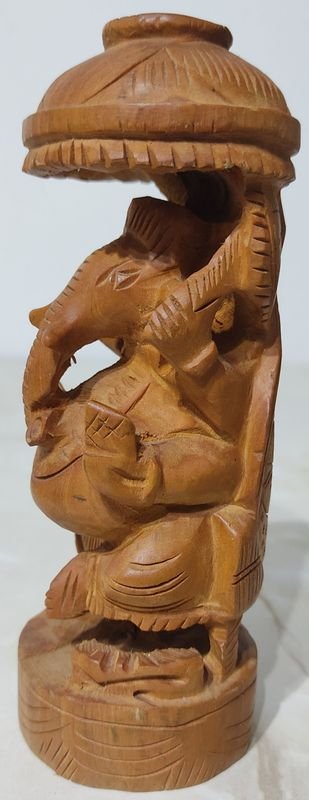 Talla en madera de Ganesha Ganpati, dios elefante hindú - imagen 4