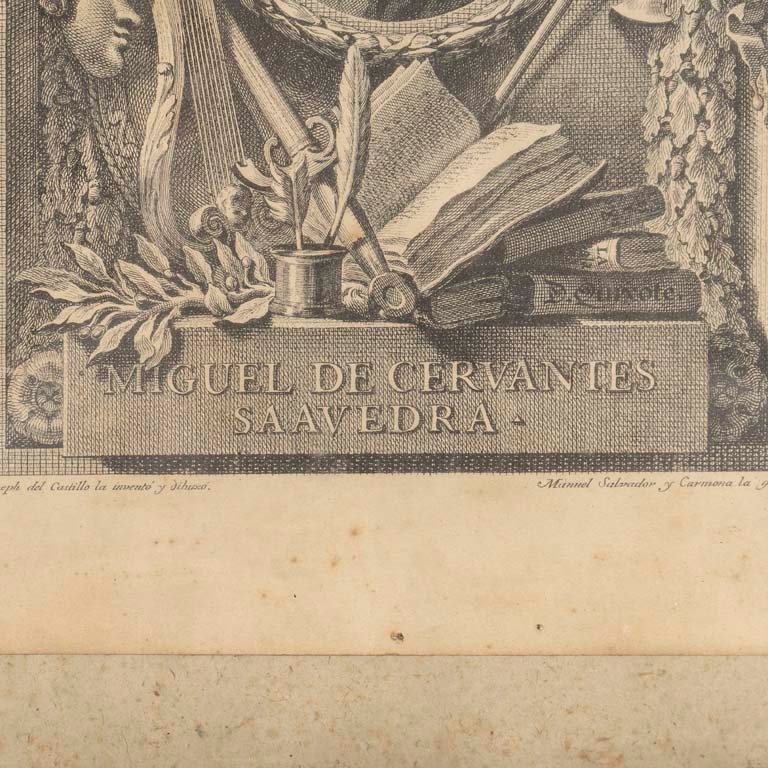 Pintura de Cervantes en marco - imagen 2