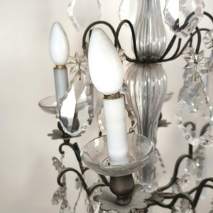 Araña Estilo Versalles con Columna de Vidrio y Caireles de Cristal - imagen 6