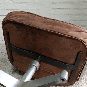 Silla de Escritorio Tapizada en Cuero Gamuzado Marrón - imagen 6