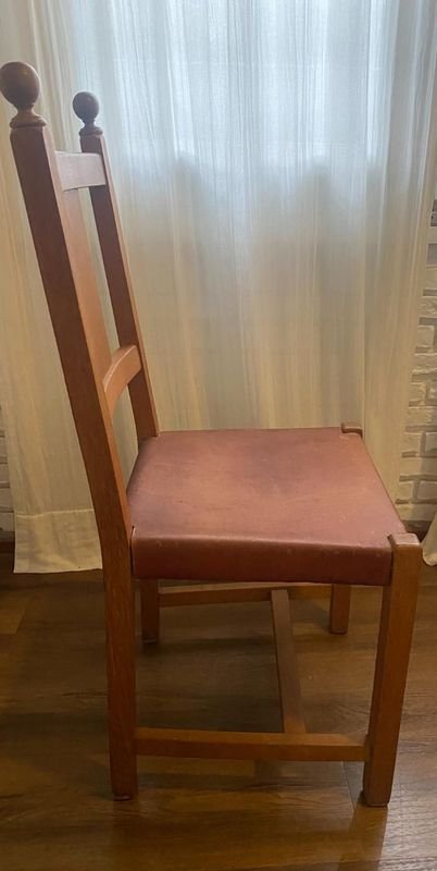 Sillas de madera y asiento lonja, muy lindo estado - imagen 3