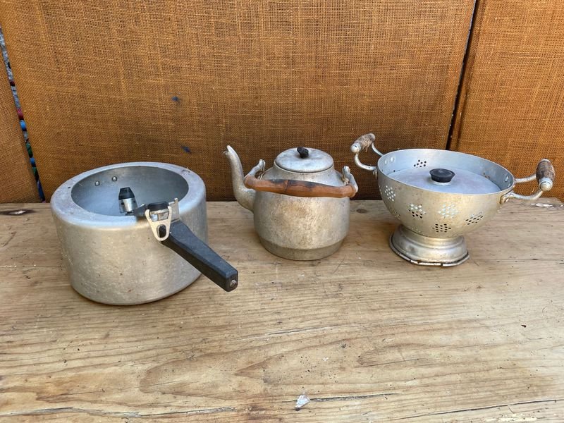 OLLA APRESION, COLADOR Y CALDERA ALUMINIO