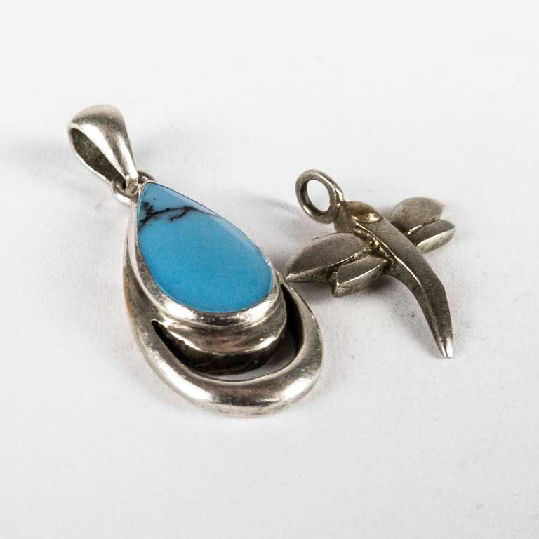 Pendientes de plata con piedra y oro - imagen 2