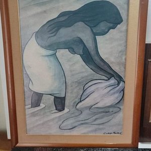 Lote de 5 Cuadros: Dos Repujados en Cobre y Tres Pinturas - imagen 4