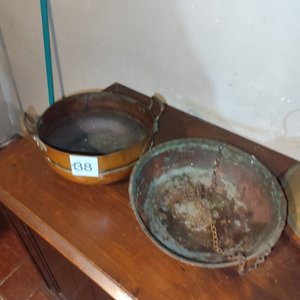 Pava Antigua de Cobre con Base y Dos Tachos - imagen 5