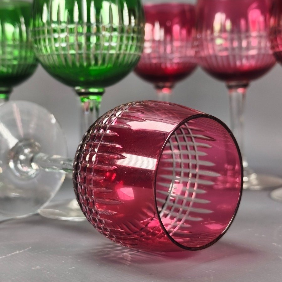 Copas de cristal talladas en dos colores - imagen 5