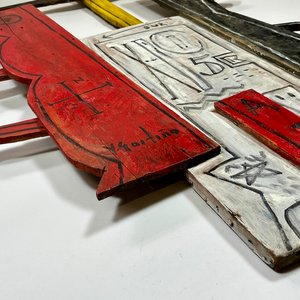Obra "Formas" de Hector Goitiño en Madera y Óleo, 163 x 72 cm - imagen 2