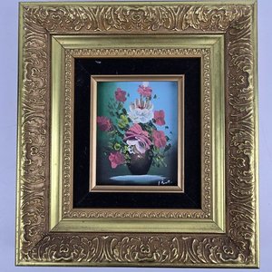 Par de Cuadros Decorativos Florales en Marco Dorado - imagen 3