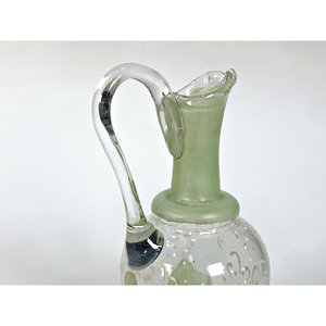 Jarra de Vidrio Hialino con Esmalte Verde y Asa Lateral - imagen 4