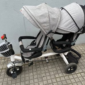 Triciclo Doble "Expert" para Bebés - Gris y Negro - imagen 4