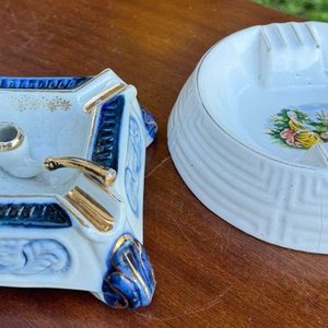 Dos Ceniceros de Loza Esmaltada con Diseños Distintos - imagen 2
