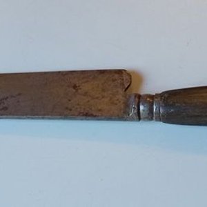 Cuchillo Criollo Antiguo Hoja Acero Boston, Cabo Madera y Baquelita - imagen 3