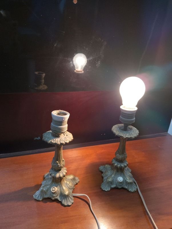 Lámparas de bronce con cableado funcional - imagen 3