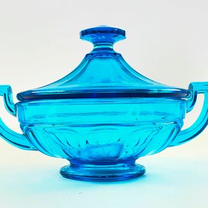 Caramelera asas laterales en vidrio color azul de 17 cm - imagen 4