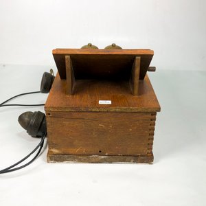 Teléfono Antiguo de Pared Erickson en Caja de Madera - imagen 2