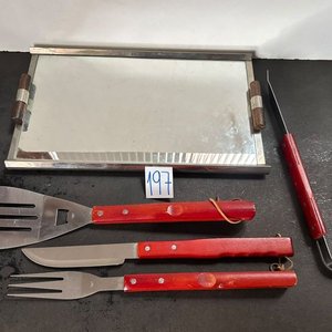 Set de Asado Acero Inoxidable con Bandeja - imagen 1