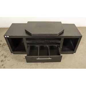 Rack para TV Negro con Cajón y Estantes en MDF - imagen 2