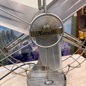 Ventilador de Mesa Antiguo Marelli Ercole, Italiano, Metálico - imagen 2