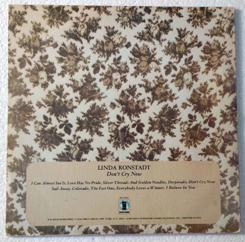 LINDA RONSTADT: "Don't Cry Now" LP Importado USA, 1973 - imagen 2