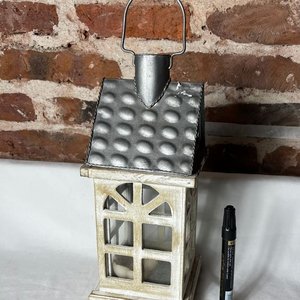 Velador Decorativo Estilo Casa Madera y Metal - imagen 7