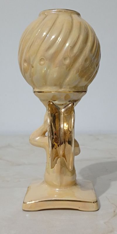 Mate Isabelino de Porcelana con Angelito y Bordos en Dorado - imagen 4