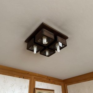 Juego de 2 Lámparas de Techo de Madera: Una de 4 Luces y Otra de 2 - imagen 3