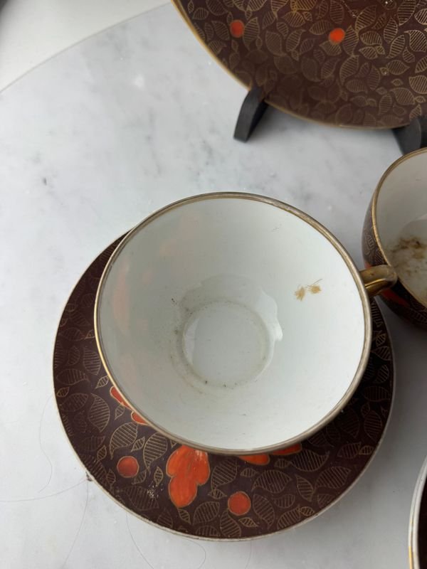 Servicio de té y postre en porcelana checoslovaca - imagen 3