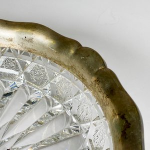 Centro de cristal tallado con borde de plata sellada ,diámetro 25 cm - imagen 3