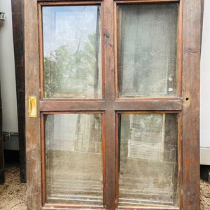 6 Hojas de Ventana y 6 Postigones de Madera con Marco Dorado - imagen 2