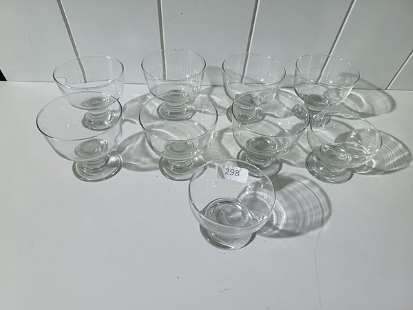 Lote de 9 Copas para Helado de Vidrio Transparente