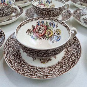 Juego de Loza "Harvard Empire" Inglés con Decoración Floral y Cenefas - 51 Piezas - imagen 7