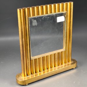 Portarretratos de Bronce Macizo con Vidrio Biselado y Diseño Tubular - imagen 2